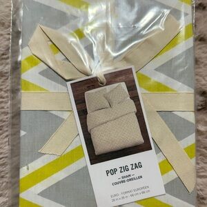 West Elm Pop Zig Zag Euro Sham in Gray, Yellow & Cream